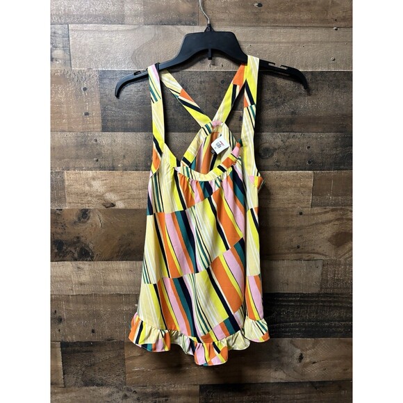 Cabi Skip Halter Strappy Geo Print Sleeveless Top Blouse 5979 Size XS Colorful - Picture 1 of 4